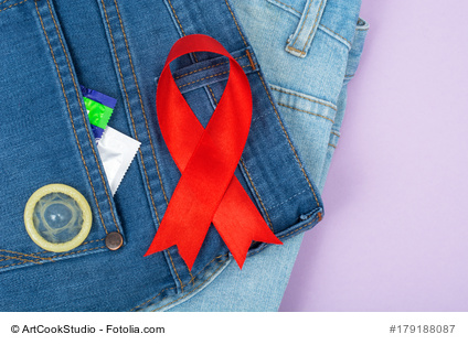 AIDS-Symbol: Rote Schleife