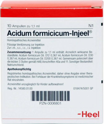 ACIDUM FORMICICUM INJEEL Ampullen - 10Stk