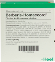 BERBERIS HOMACCORD Ampullen - 10Stk - Stärkung & Steigerung der Blasen-& Nierenfunktion