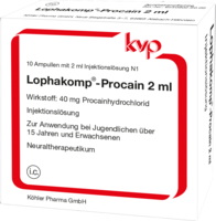 LOPHAKOMP Procain 2 ml Injektionslösung - 10X2ml - Lokalanästhetika