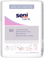 SENI Waschhandschuhe mit Folie - 50Stk