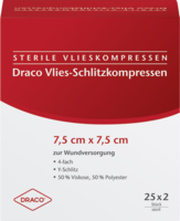 SCHLITZKOMPRESSEN Vlies 7,5x7,5 cm steril 4fach - 25X2Stk