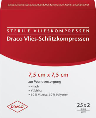 SCHLITZKOMPRESSEN Vlies 7,5x7,5 cm steril 4fach - 25X2Stk