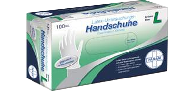 HANDSCHUHE Einmal Latex puderfrei L - 100Stk