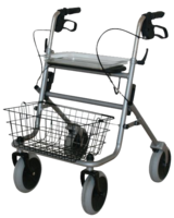 ROLLATOR standard mit Korb und Tablett silber - 1Stk