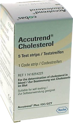 ACCUTREND Cholesterol Teststreifen - 5Stk - Urinbecher, Urin- & Stuhltests