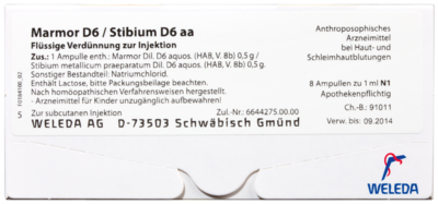 MARMOR D 6/Stibium D 6 aa Ampullen - 8X1ml