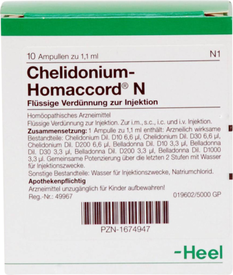 CHELIDONIUM-HOMACCORD N Ampullen - 10Stk - Heel
