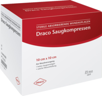 SAUGKOMPRESSEN steril 10x10 cm Draco - 25Stk