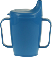 EINNEHMEBECHER m.2 Griffen+2 Deckel 4+12mm blau - 1Stk