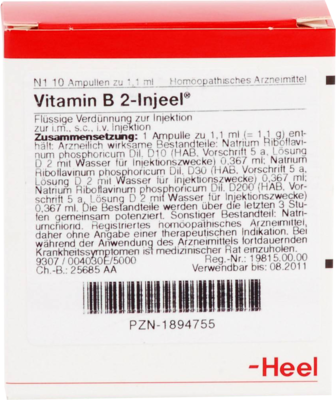 VITAMIN B2 INJEEL Ampullen - 10Stk