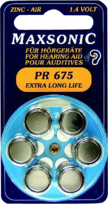 BATTERIEN f.Hörgeräte Maxsonic PR675 - 6Stk - Sonstige Mess/Therapiegeräte + Zubehör