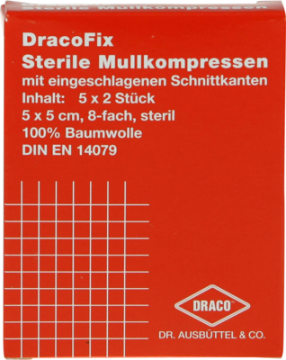 DRACOFIX PEEL Kompressen 5x5 cm steril 8fach - 5X2Stk
