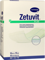 ZETUVIT Plus extrastarke Saugkompr.steril 10x10 cm - 10Stk