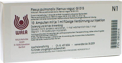 PLEXUS PULMONALIS Nervus vagus GL D 15 Ampullen - 10X1ml