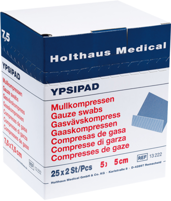 MULLKOMPRESSEN YPSIPAD 5x5 cm steril 8fach - 25X2Stk