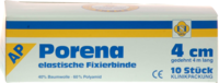 PORENA elast.Mullbinde 4 cm weiß o.Cello - 10Stk
