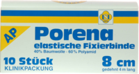 PORENA elast.Mullbinde 8 cm weiß o.Cello - 10Stk