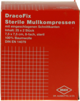 DRACOFIX PEEL Kompressen 7,5x7,5 cm steril 8fach - 25X2Stk