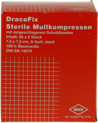 DRACOFIX PEEL Kompressen 7,5x7,5 cm steril 8fach - 25X2Stk