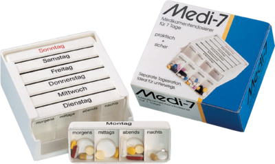 MEDI 7 Medikamentendos.f.7 Tage weiß - 1Stk - Tablettenteiler & -dispenser