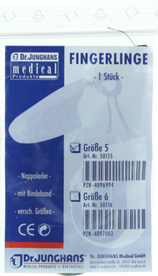 FINGERLING Nappaleder Gr.5 m.Bindeband - 1Stk