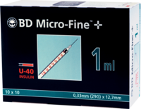 BD MICRO-FINE+ Insulinspr.1 ml U40 12,7 mm - 100X1ml - Einmalspritzen & -Kanülen