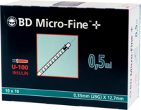 BD MICRO-FINE+ Insulinspr.0,5 ml U100 12,7 mm - 100X0.5ml