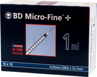 BD MICRO-FINE+ Insulinspr.1 ml U100 12,7 mm - 100X1ml