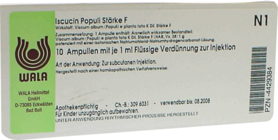ISCUCIN populi Stärke F Ampullen - 10X1ml
