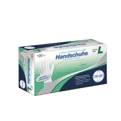 HANDSCHUHE Einmal Latex gepudert L - 100Stk