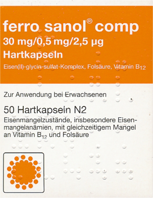 FERRO SANOL comp. Hartkaps.m.msr.überz.Pellets - 50Stk - Eisen
