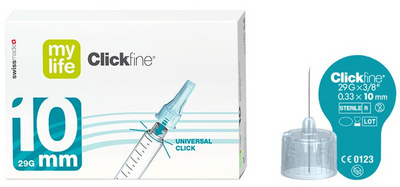 MYLIFE Clickfine Pen-Nadeln 29 G 10 mm - 100Stk - Einmalspritzen & -Kanülen