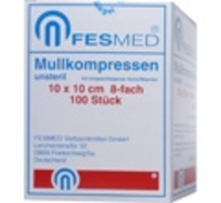 MULLKOMPRESSEN ES 10x10 cm unsteril 8fach - 100Stk
