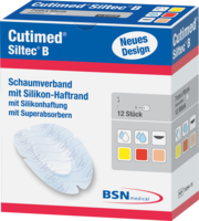 CUTIMED Siltec B Schaumverb.7,5x7,5 cm m.Haftr. - 12Stk
