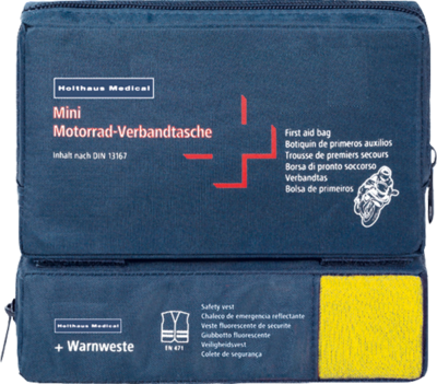 VERBANDTASCHE Motorrad mini DIN 13167+Warnweste - 1Stk
