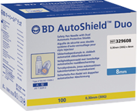 BD AUTOSHIELD Duo Sicherheits-Pen-Nadeln 8 mm - 100Stk