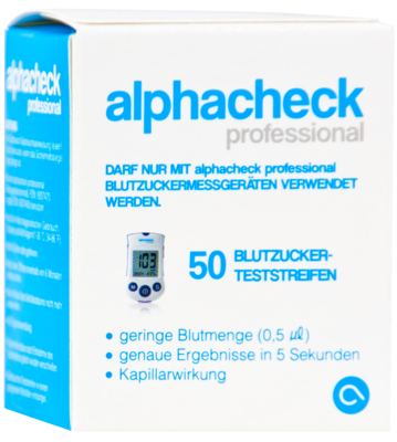 ALPHACHECK professional Blutzuckerteststreifen - 50Stk