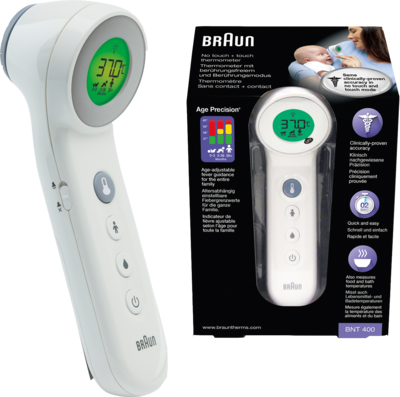 BRAUN BERÜHRUNGSFREI+Stirn Thermom.AgePrecis.weiß - 1Stk - Thermometer