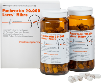 PANKREATIN 20.000 Laves Mikro magensaftr.Hartkaps. - 200Stk - Verdauungsenzyme