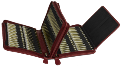 TASCHENAPOTHEKE 120er Leder f.1,5 g Gläser rot - 1Stk
