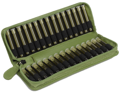 TASCHENAPOTHEKE 30er Leder f.1,5 g Gläser grün - 1Stk