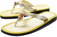 ZIMT FLIPFLOP Gr.41/42 Perlenbänder gold - 2Stk