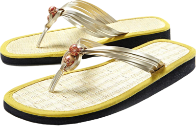 ZIMT FLIPFLOP Gr.41/42 Perlenbänder gold - 2Stk