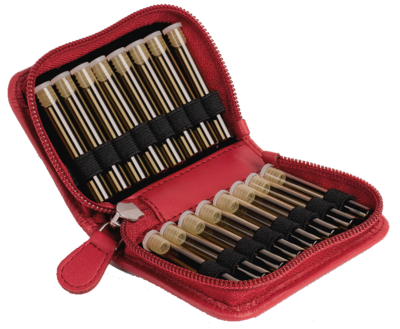 TASCHENAPOTHEKE 16er Leder f.1,5 g Gl.rot - 1Stk