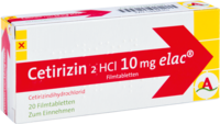 CETIRIZINDIHYDROCHLORID elac 10 mg Filmtabletten - 20Stk