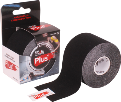 NASARA Plus Kinesiologie Tape 5 cmx5 m schwarz - 1Stk