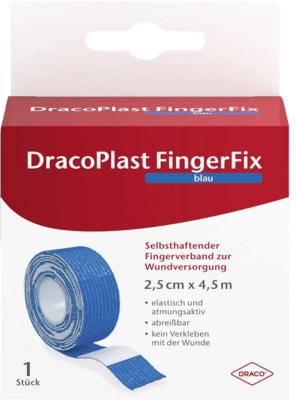 DRACOPLAST FingerFix 2,5 cmx4,5 m m.Wundk.blau - 1Stk