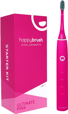 HAPPYBRUSH Schall-Zahnbürste Starter-Kit pink - 1Stk