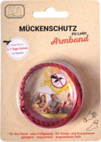 MÜCKENSCHUTZ Armband PU-Leder rot KDA - 1Stk